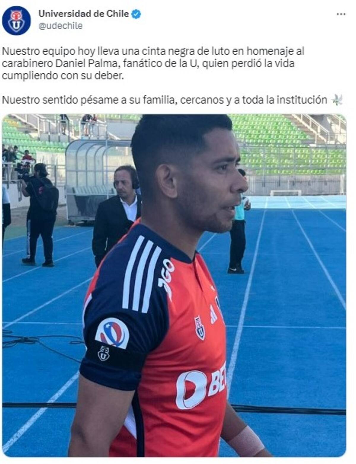 El luto que lució la U en Copa Chile por la muerte del carabinero Daniel Palma