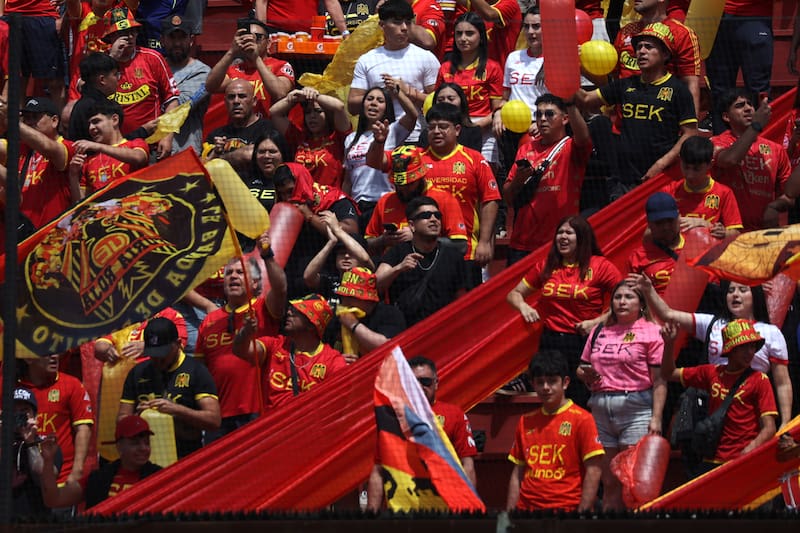 Hinchas hispanos en el último partido ante Colo Colo. Foto: Aton.