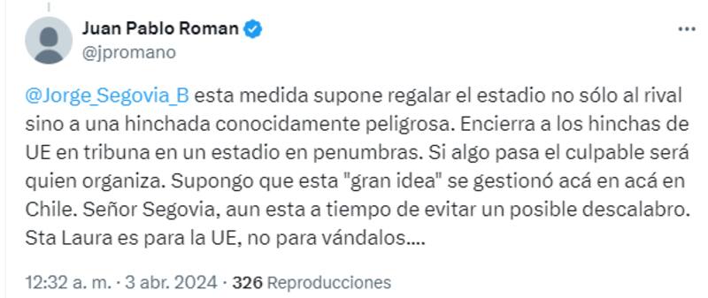 Hinchas critican medida de la dirigencia.