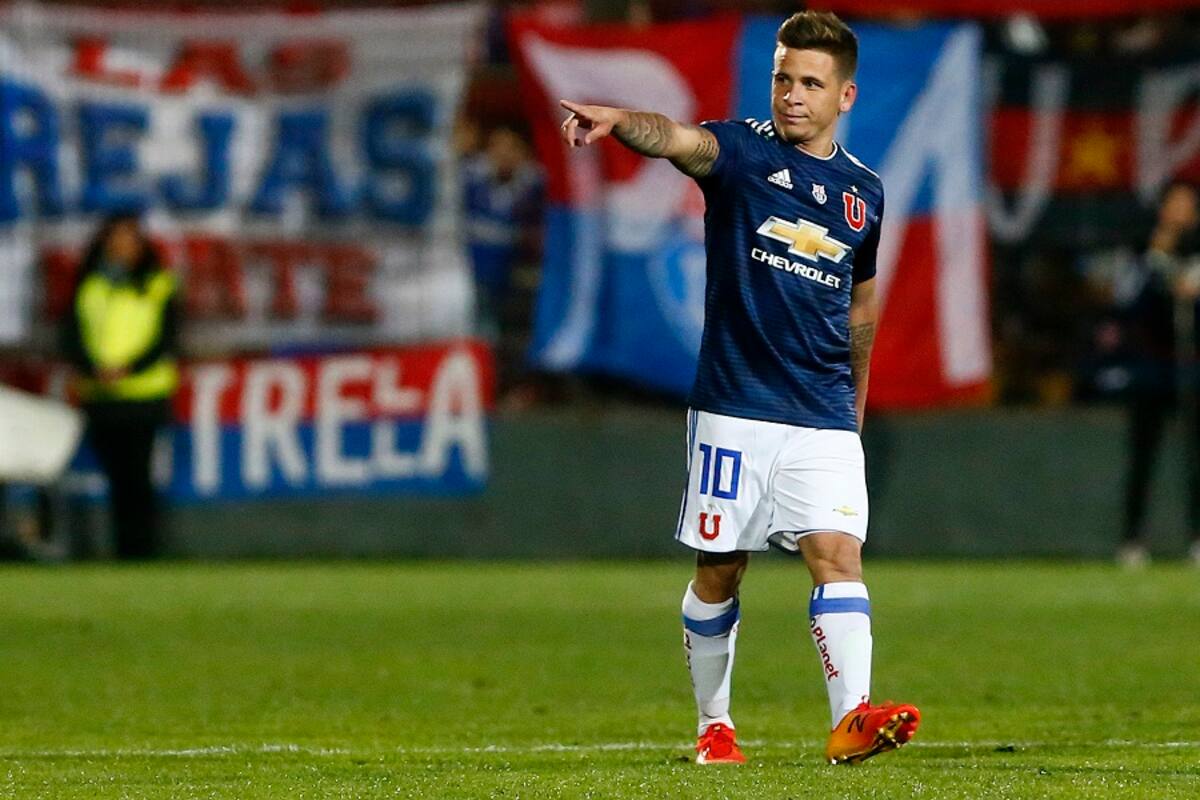 Futbol, Union Espaola vs Universidad de Chile.
Fecha 19, campeonato nacional 2018
El jugador de Universidad de Chile Yeferson Soteldo , celebra su gol contra Union Espaola durante el partido de primera division disputado en el estadio Santa Laura de Santiago, Chile.
11/08/2018
Ramon Monroy/Photosport
Football, Union Espanola vs Universidad de Chile.
19th date, National Championship 2018
Universidad de Chile's player Yeferson Soteldo celebrates his goal against Union Espanola during the first division football match held at the La Cisterna stadium in Santiago, Chile.
11/08/2018
Ramon Monroy/Photosport