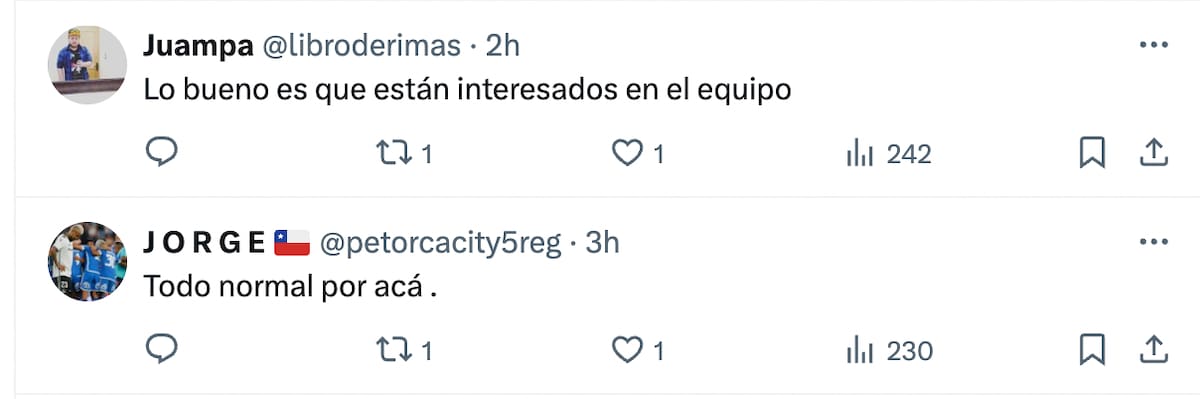 Hinchas mostraron su descontento en Twitter.