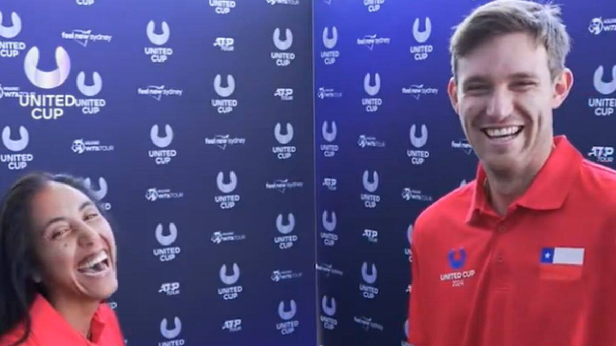 VIDEO | ¿Empanadas?: El gracioso momento que el bilingüe Nico Jarry protagonizó con Daniela Seguel en la United Cup