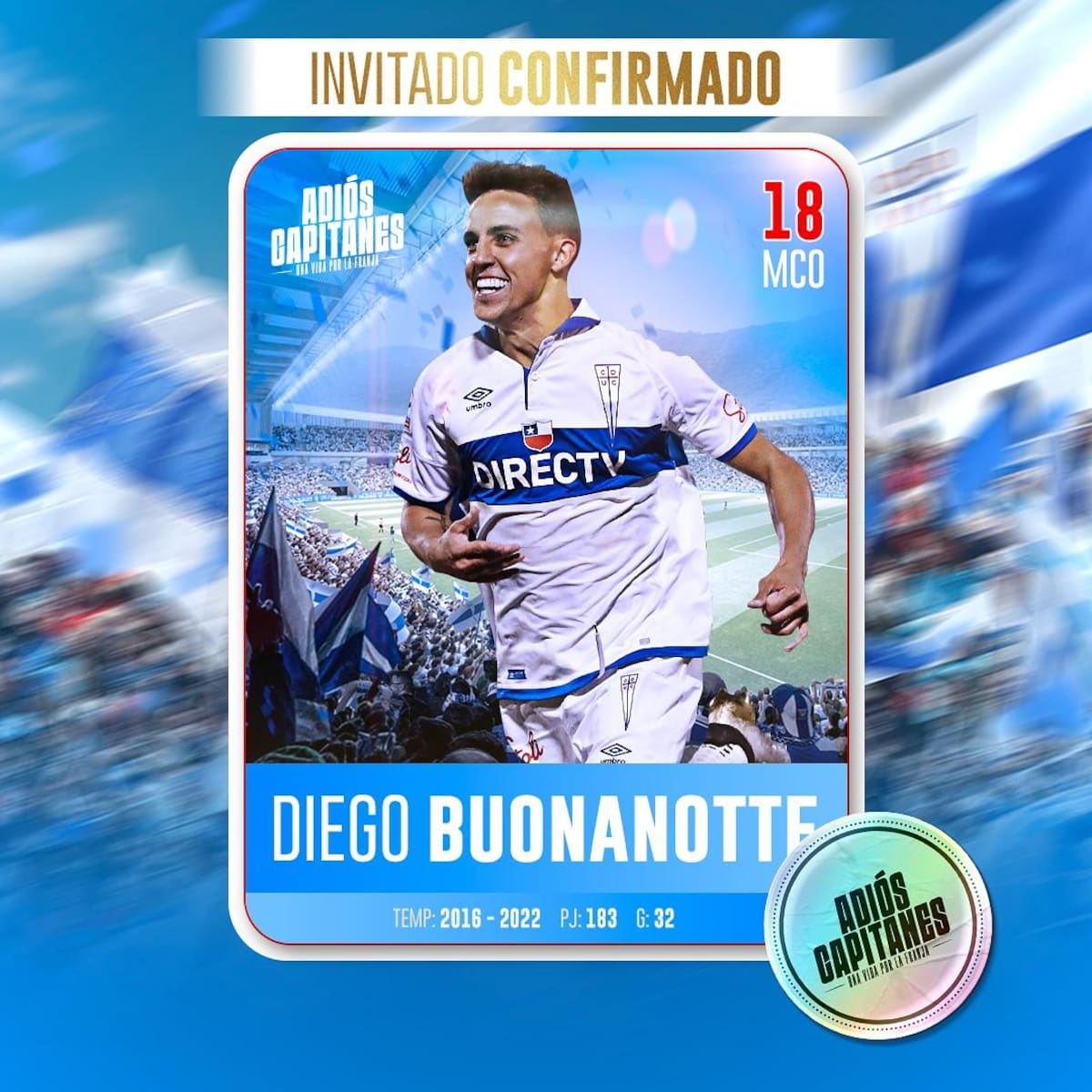 Diego Buonanotte será parte del evento "Adiós Capitanes".