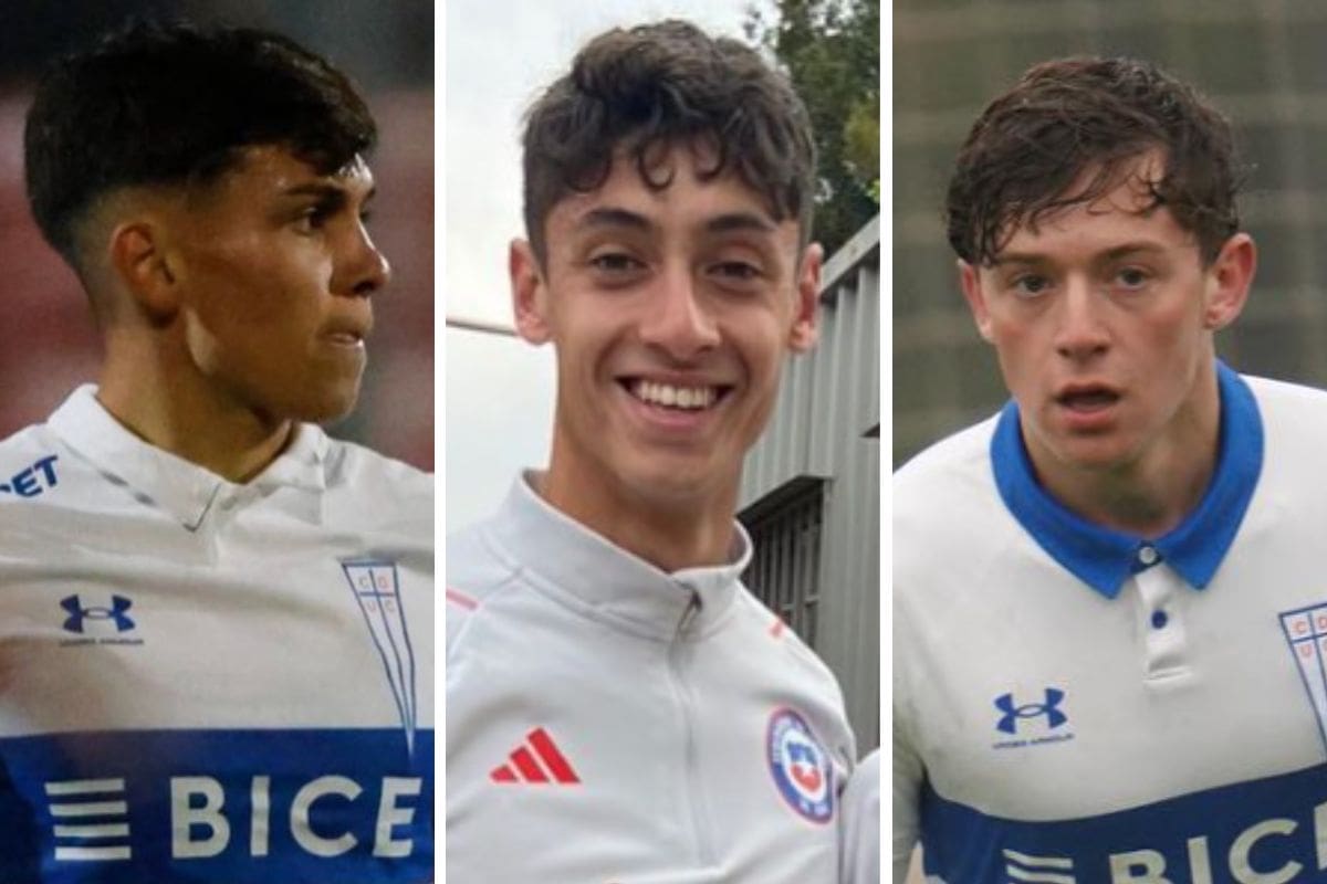 Diego Corral, Martín Contreras y Nicolás L'Huillier (de izquierda a derecha), son los canteranos de la UC que trabajan con la Selección.