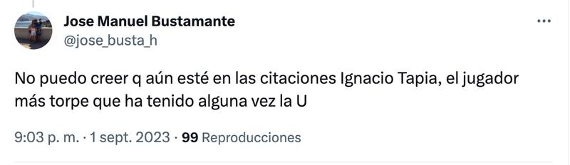 Hinchas de la U molestos en redes sociales.