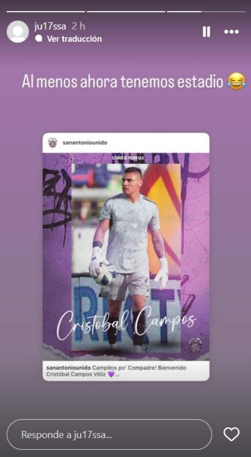 Hermana de Cristóbal Campos en redes sociales.