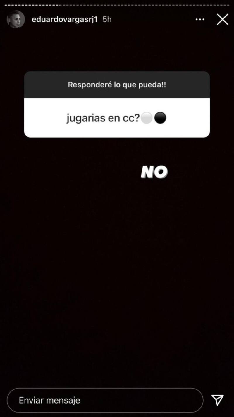 Eduardo Vargas descarta jugar en Colo Colo (Julio, 2021).