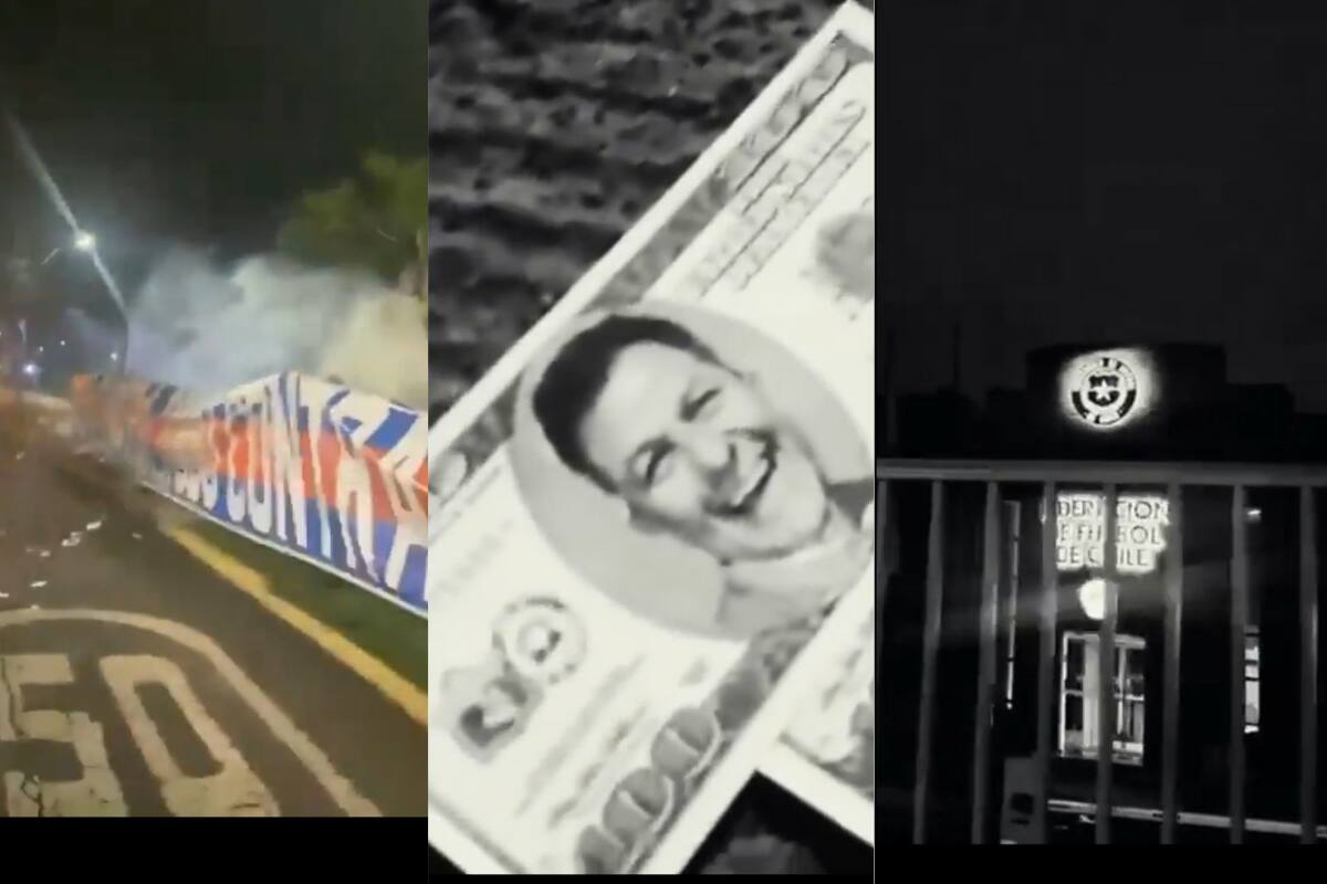 Hinchas de la U protestaron en la ANFP: incluyeron billetes con la cara de Aníbal Mosa.