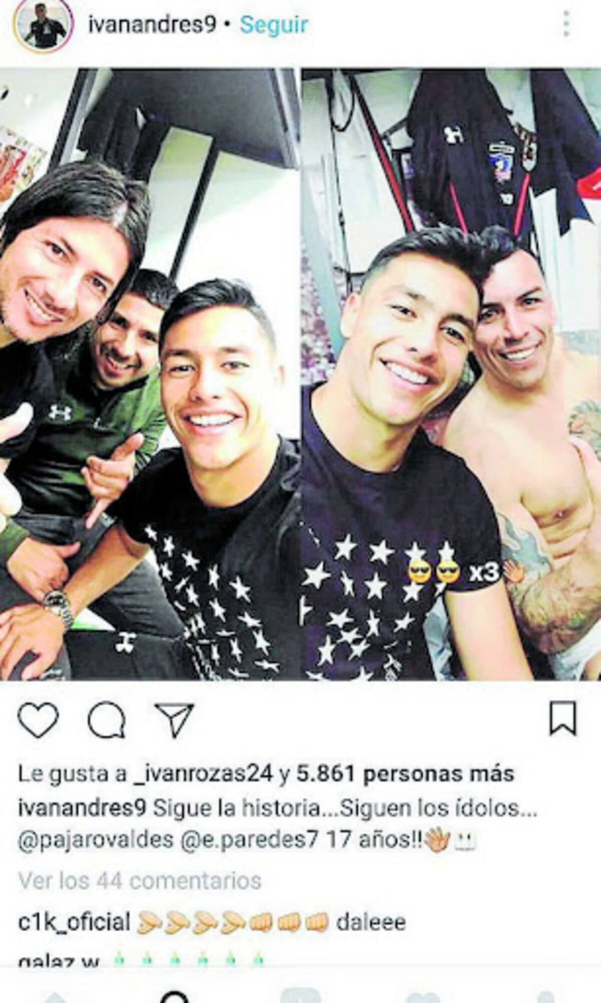 Este fue el posteo al que Iván Rozas le dio me gusta en Instagram.