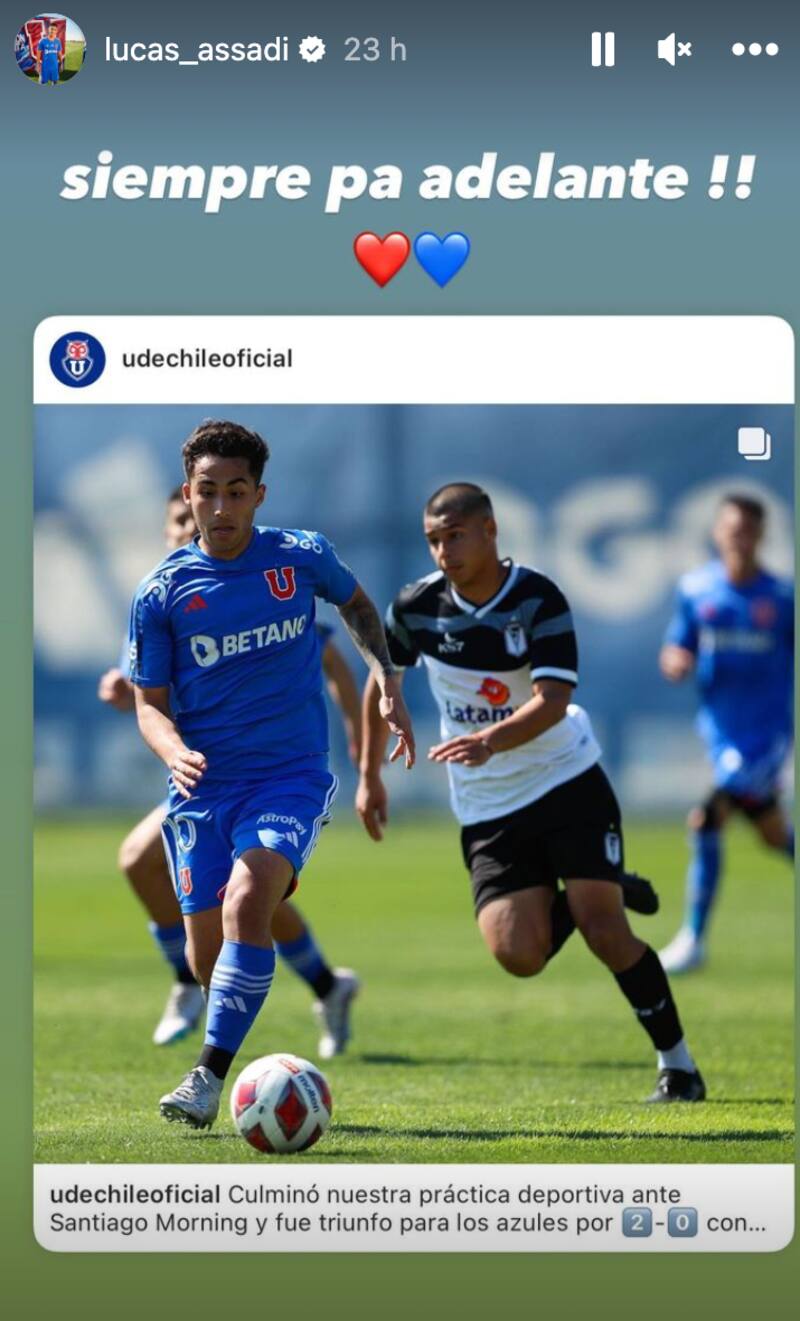 El mensaje de Lucas Assadi tras la victoria 2-0 sobre Santiago Morning.