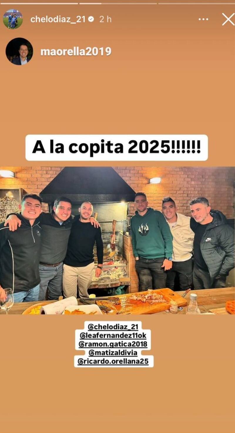 Marcelo Díaz, Matías Zaldivia y Leandro Fernández festejaron con un asado.