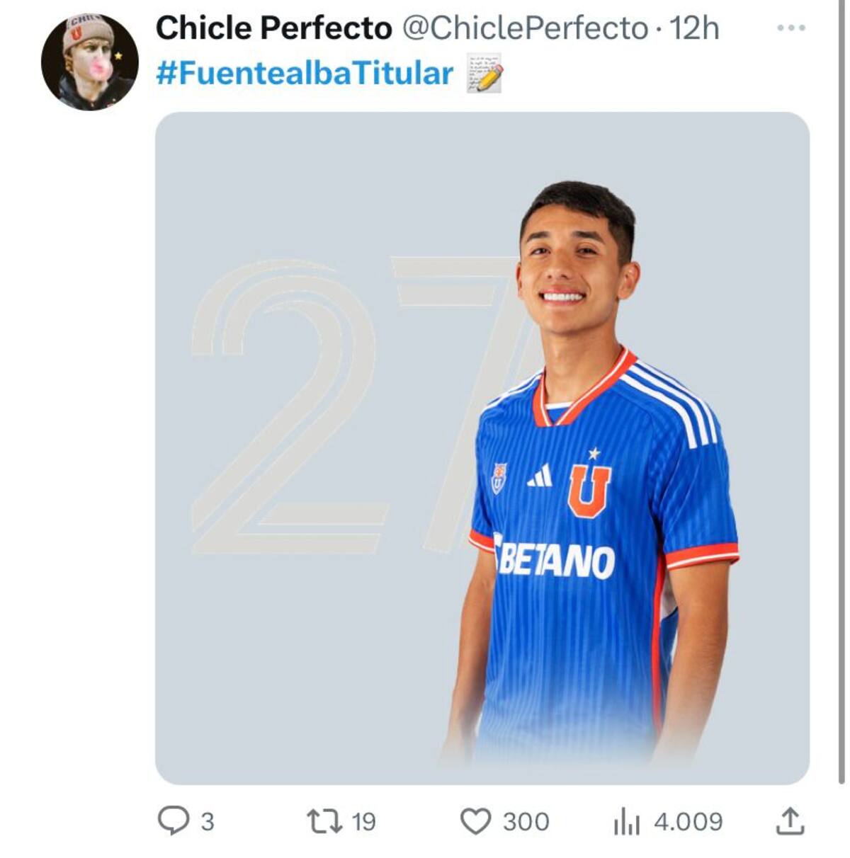 Comentarios de hinchas de la U pidiendo la titularidad de Jeison Fuentealba.