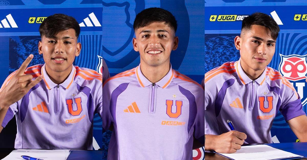 Elías Rojas, Diego Vargas y Matías Riquelme firmaron su primer contrato con los azules.