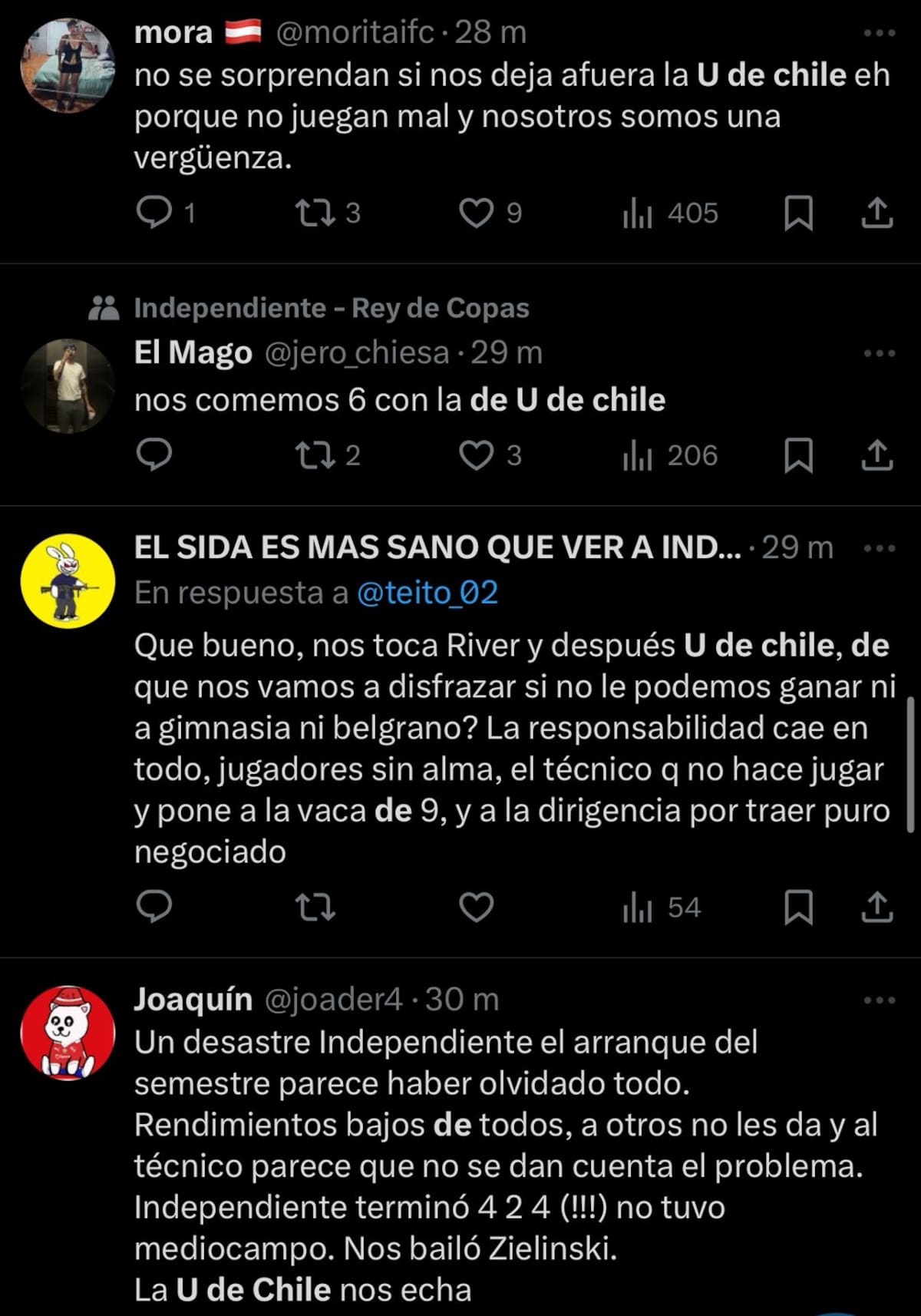 Hinchas de Independiente sobre la llave de Copa Sudamericana.
