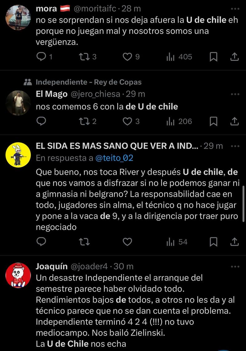 Hinchas de Independiente sobre la llave de Copa Sudamericana.