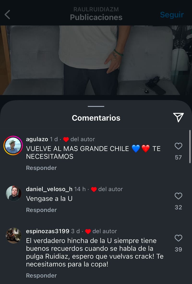 Comentarios de hinchas de la U a Raúl Ruídiaz.