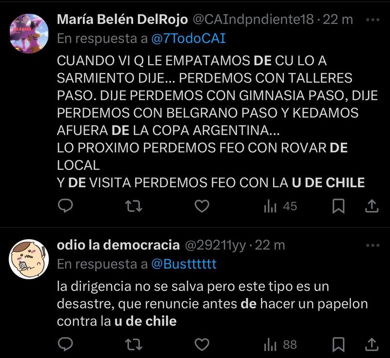 Hinchas de Independiente sobre la llave de Copa Sudamericana.