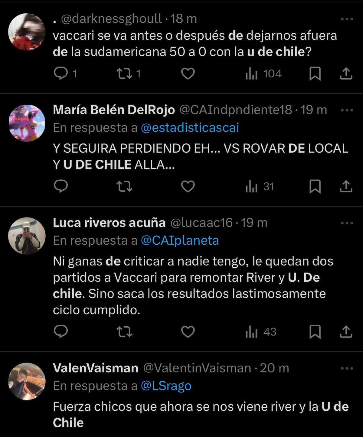 Hinchas de Independiente sobre la llave de Copa Sudamericana.