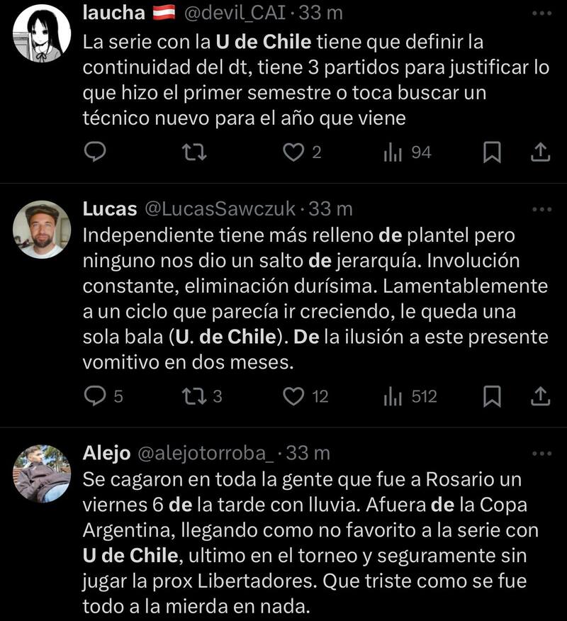 Hinchas de Independiente sobre la llave de Copa Sudamericana.