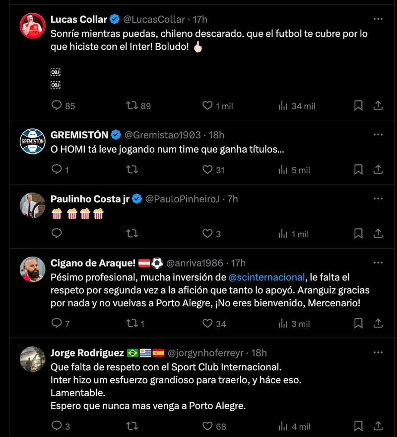 Charles Aránguiz fue criticado por hinchas brasileños.