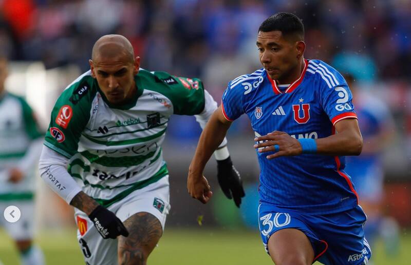 Cristián Palacios en el duelo de la U con Deportes Temuco. Foto: @udechile.