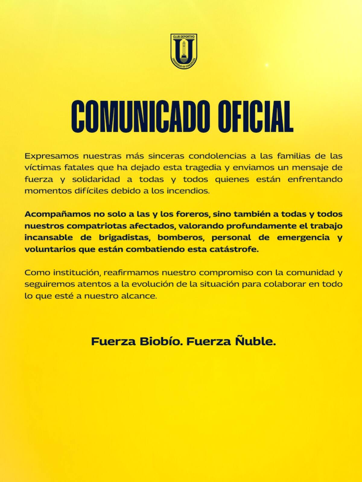 Comunicado en redes sociales.