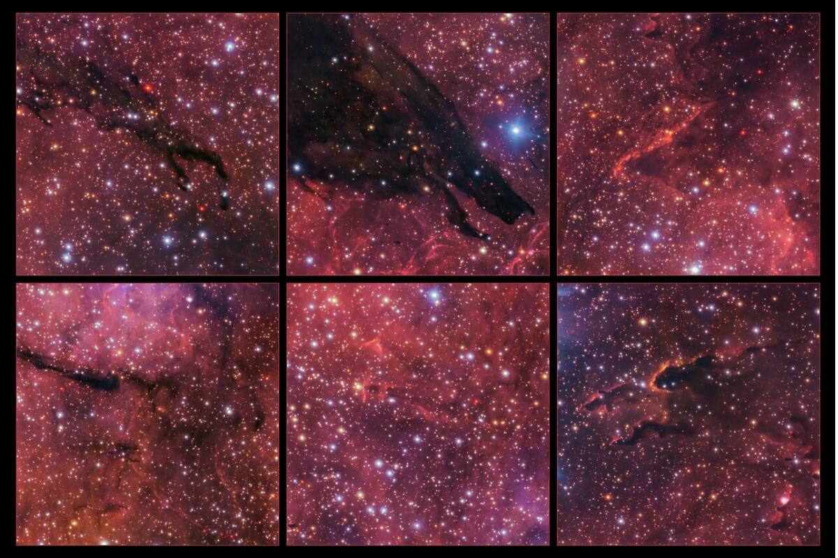 Estas son las tenebrosas imágenes de una nebulosa oscura con una silueta similar a un lobo.