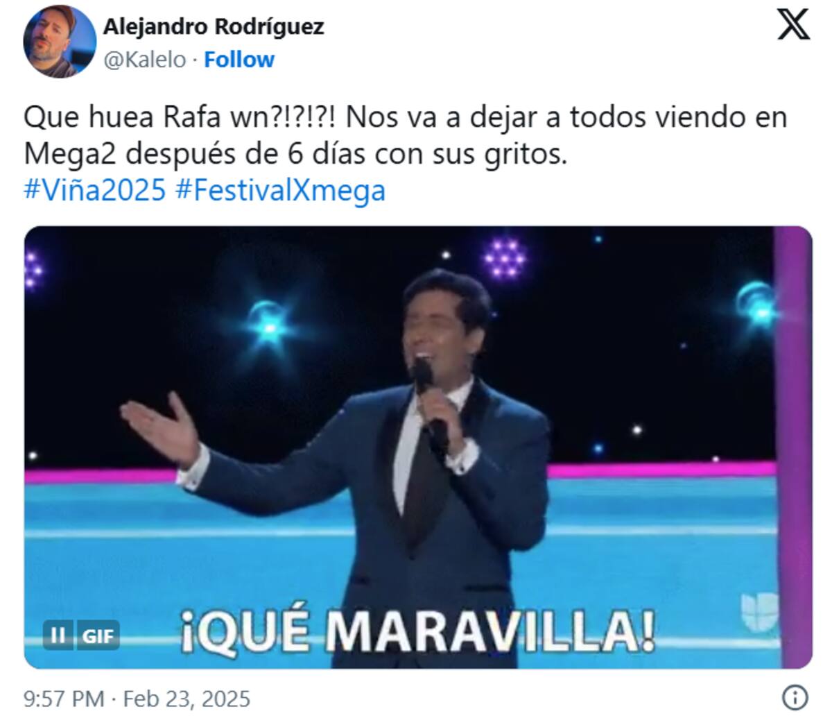 criticaron a Rafael Araneda en la primera noche del Festival de Viña 2025.