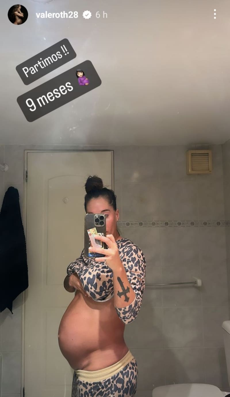 Vale Roth está cerca de dar a luz. Créditos: Instagram
