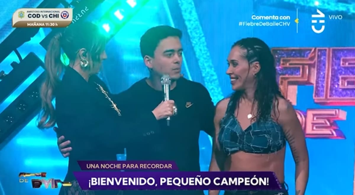 Junto a su esposo en Fiebre de Baile. Foto: Reproducción.