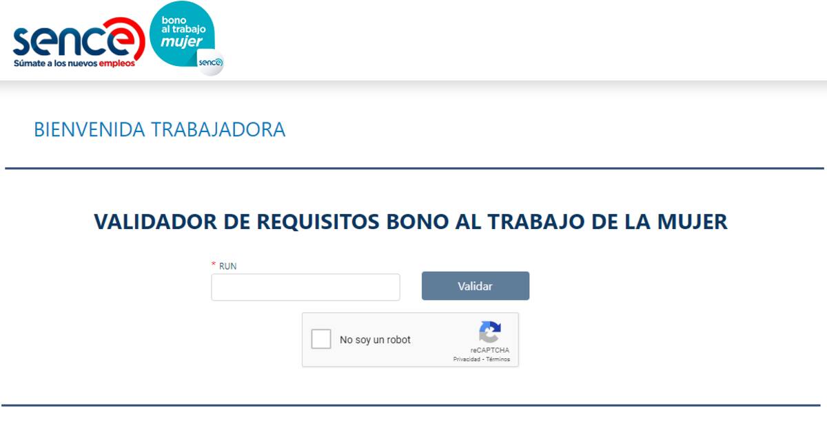 Gracias al Validador de Requisitos de Sence podrás conocer si puedes solicitr el Bono al Trabajo de la Mujer.