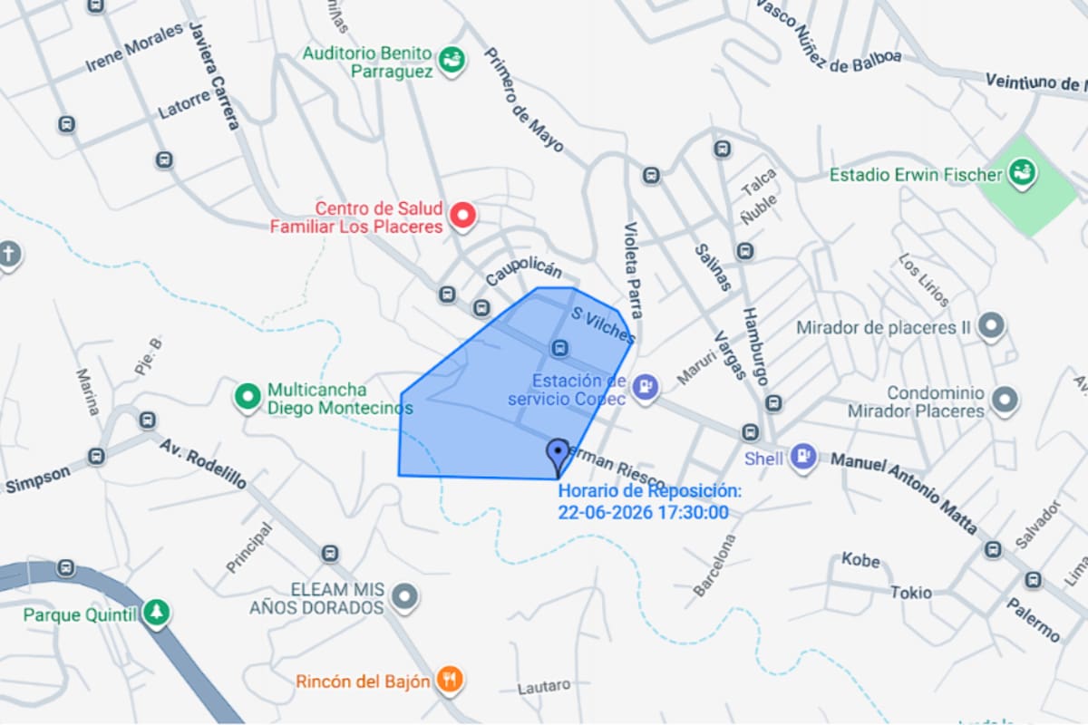 El sector estará sin suministro por pocas horas. Foto: Chilquinta.