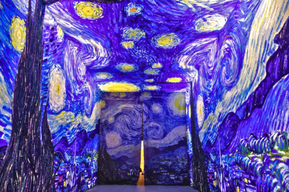 Una experiencia que invita a los visitantes a caminar entre estrellas, girasoles y mucho más. Foto: Van Gogh Vivo en Instagram.