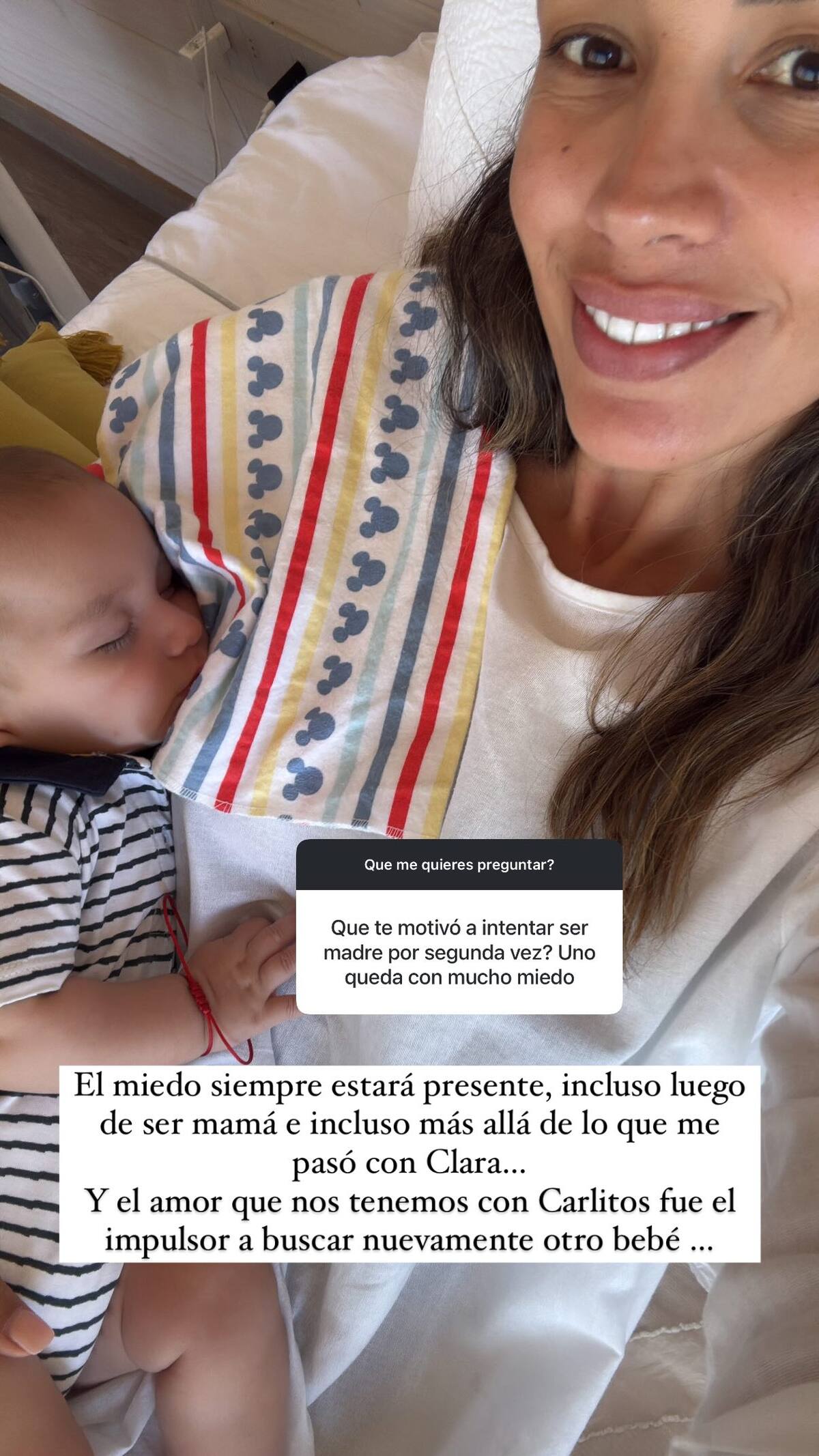 Esta es la historia de Instagram en donde habló sobre la idea de un nuevo embarazo Fuente: @vanesaborghi.