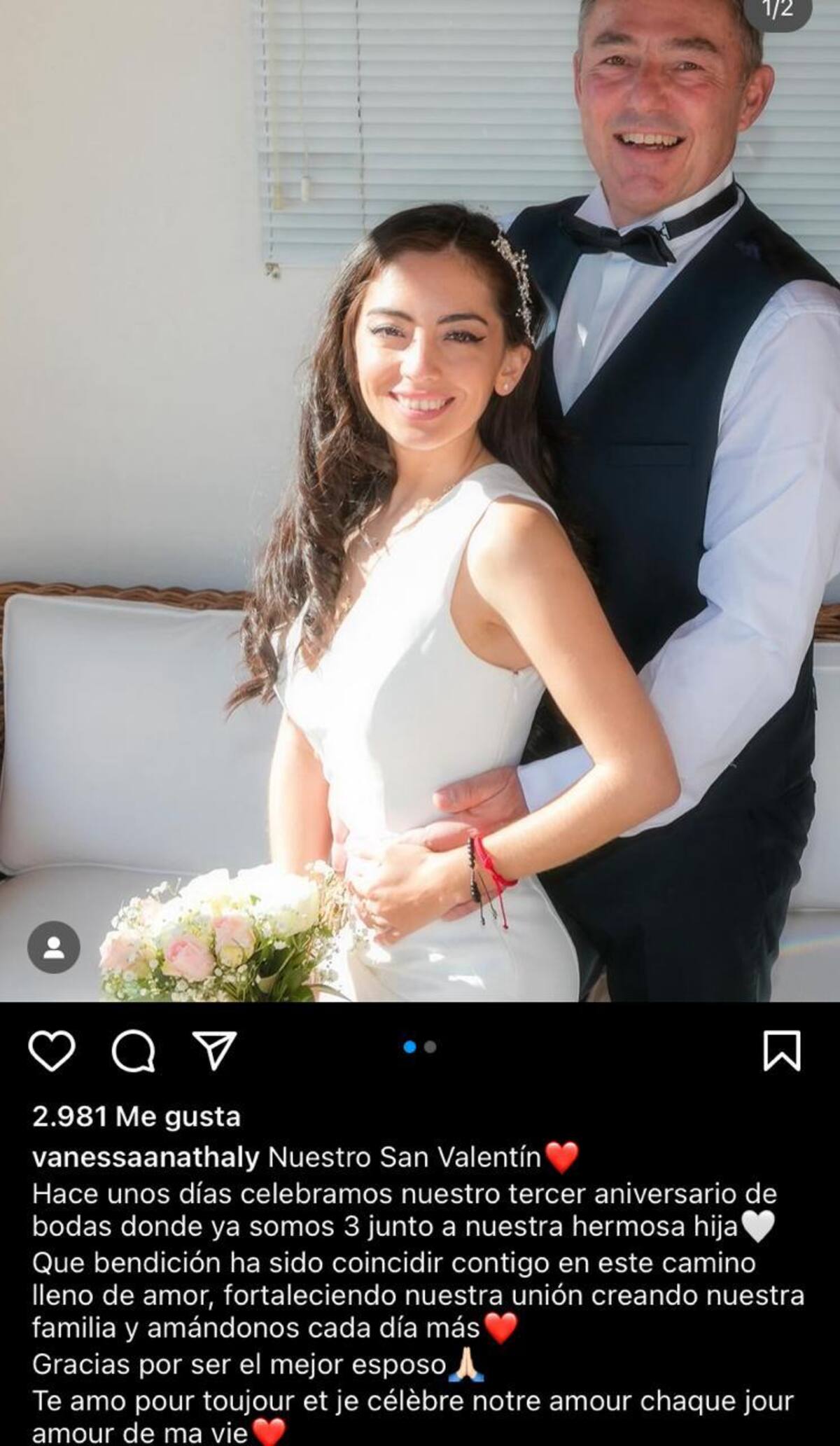Vanessa Aguilera y Manuel Virgilio celebran el día de San Valentín.