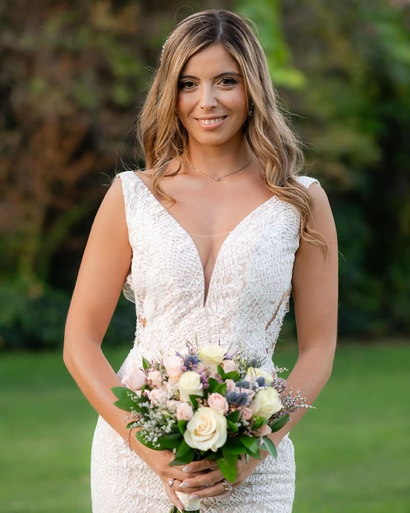 Verónica Bianchi y su vestido de novia.