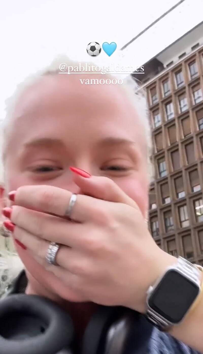 Así reaccionó Vesta Lugg tras enterarse del gol de Pablo Galdames. Créditos: Instagram.