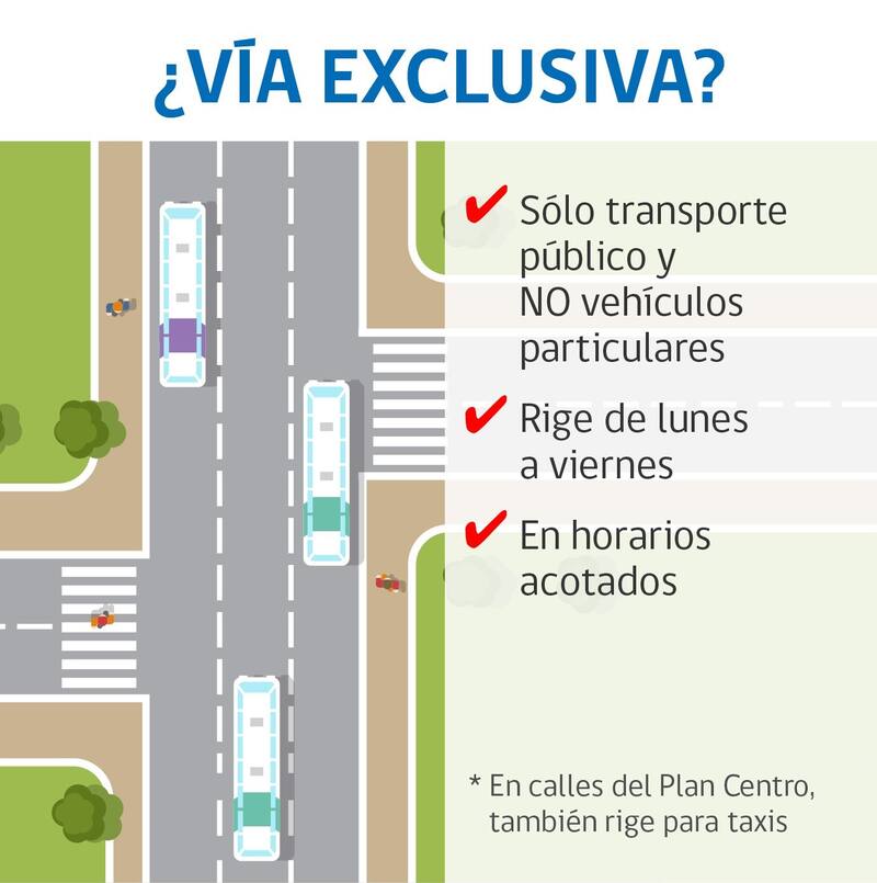 Los vehículos particulares no pueden transitar por ellas.