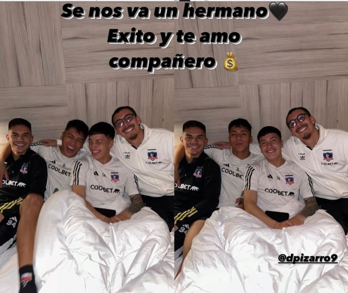 acompañó a Damián en su último día de concentración con Colo Colo.