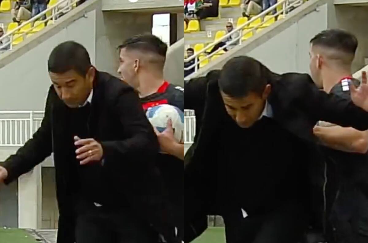 Víctor Rivero casi cae al suelo: el cruce entre el DT de Limache contra Jonathan Benítez