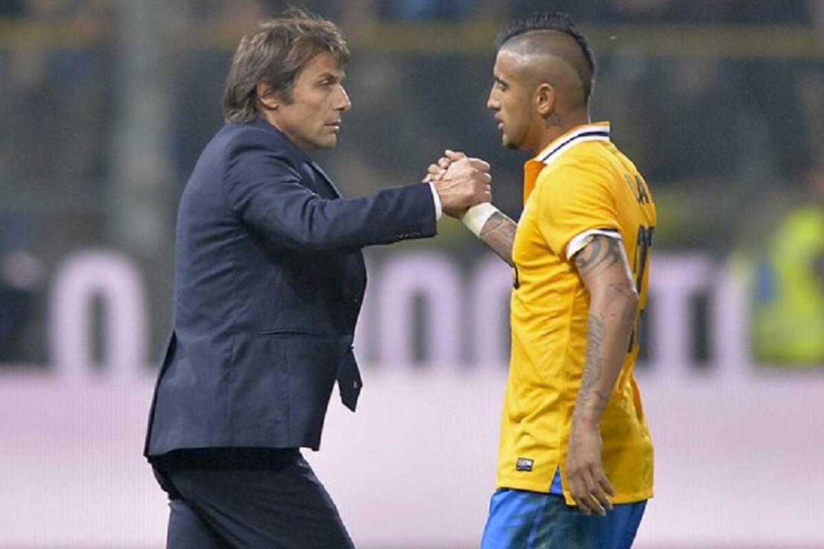 Arturo Vidal y Antonio Conte en Juventus.
