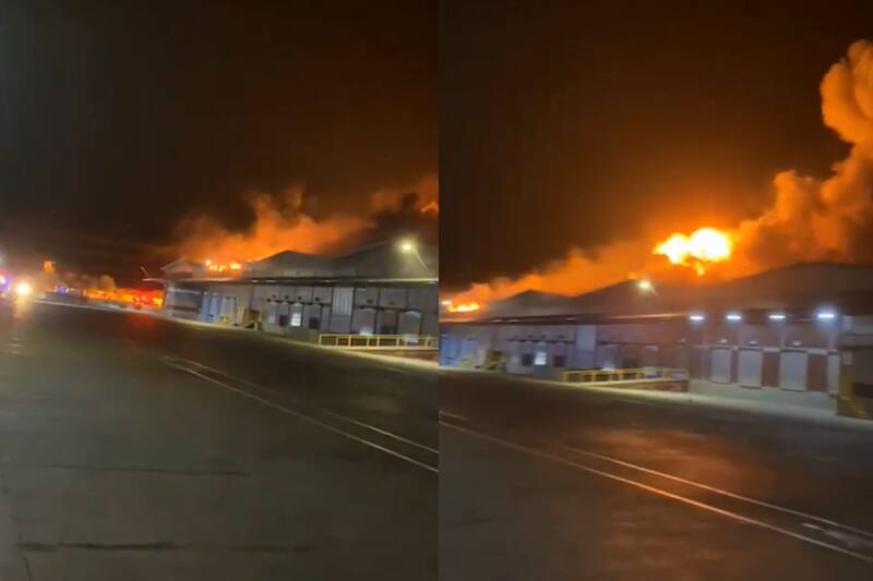 Incendio en bodegas de Pudahuel. Créditos: Captura video