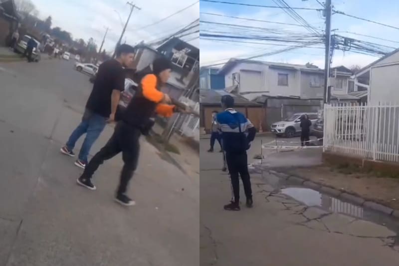 Se viraliza el registro del tiroteo en Valdivia que dejó a un menor de 12 años muerto.