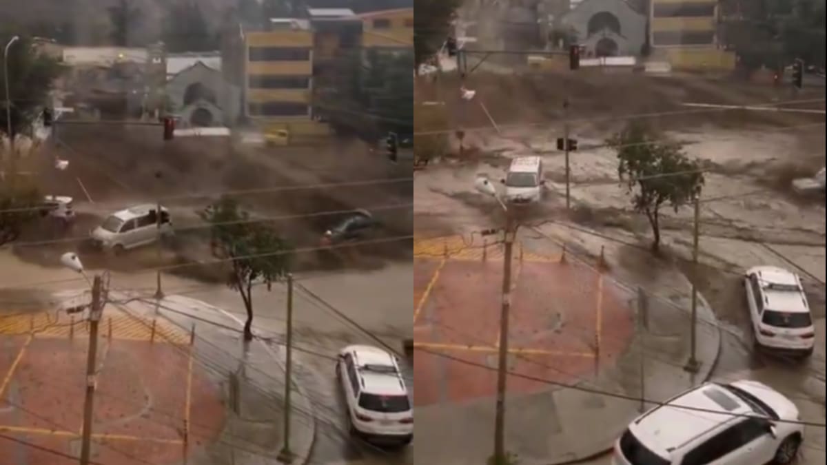 VIDEO | Apareció de la nada: Poderoso aluvión sorprende a personas en La Paz