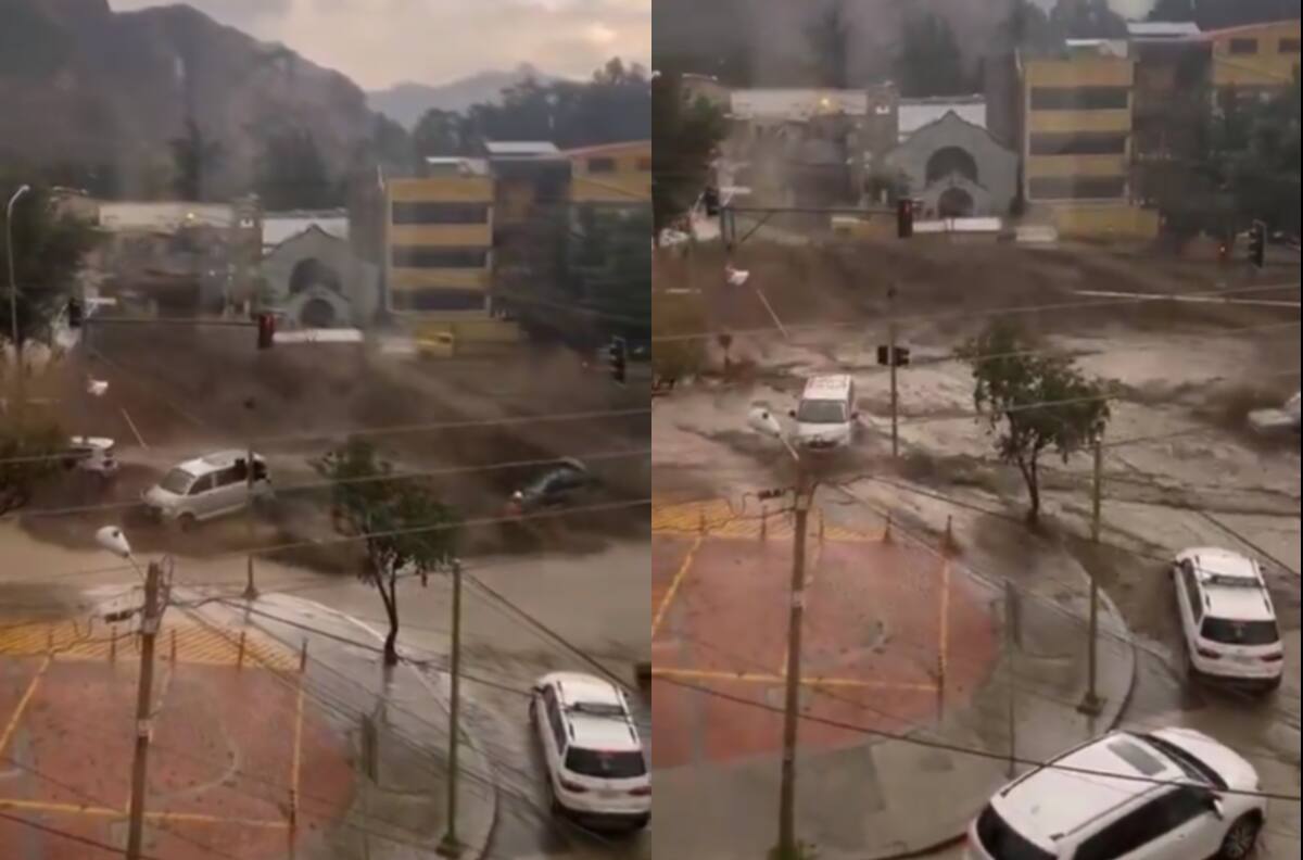 VIDEO | Apareció de la nada: Poderoso aluvión sorprende a personas en La Paz