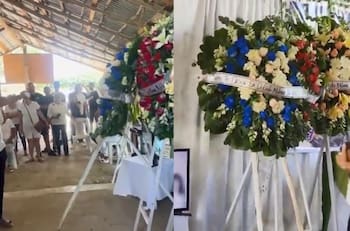 VIDEO | ¿Una señal? Corona de flores se mueve por si sola durante un velorio