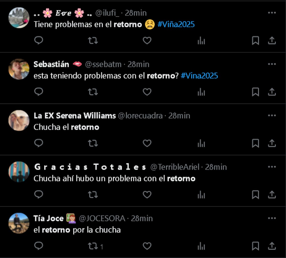 Usuarios de redes sociales se percataron de la falla en el retorno de Myriam Hernández.
