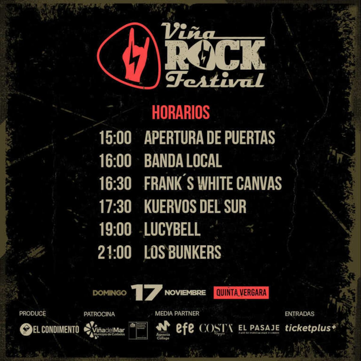 Viña Rock Festival: Horarios