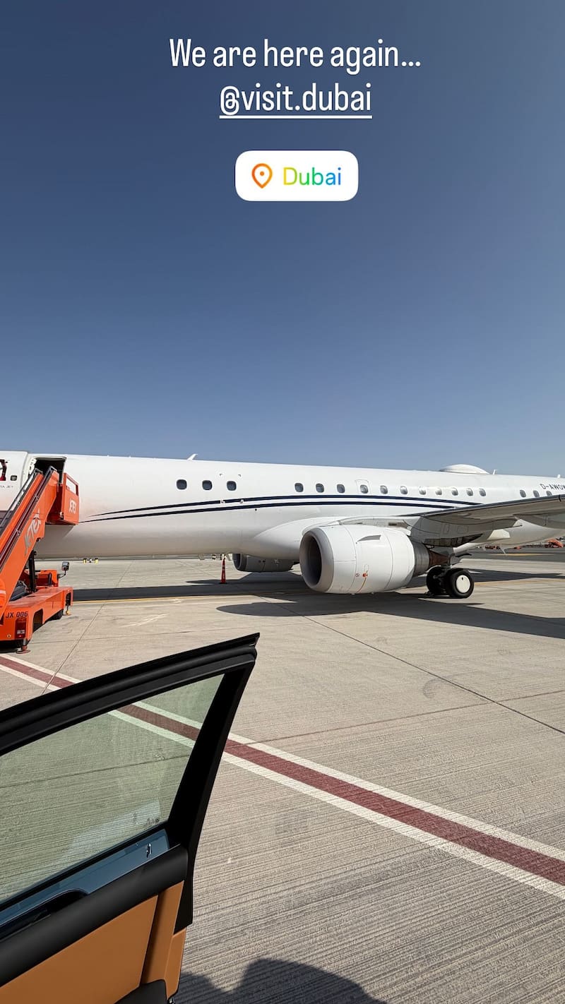 Se fue a Dubai tras ser pifiado en partido del Real Madrid. Foto: Instagram