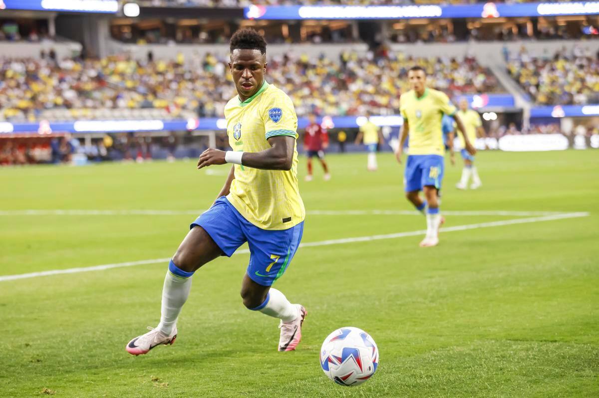 Vinicius Jr hizo las declaraciones en la previa de los partidos contra Ecuador y Paraguay. EFE.
